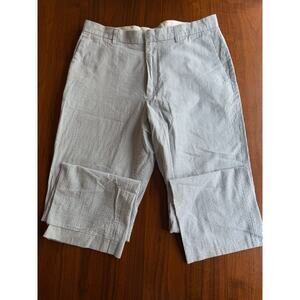 J.Crew Men's Blue and White Striped Seersucker Chino Pants 33x30